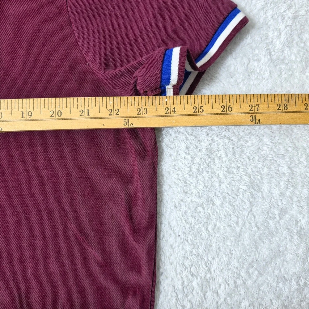 Polo Ralph Lauren BIG PONY Custom Fit Mens XL Polo Burgundy Navy White Crest